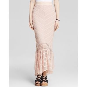 New Free People Mermaid Maxi Skirt in Nude Pink
